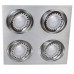 Foco basculante cuadrado empotrar Aluminio texturizado, para 4 Lámparas AR111/QR111